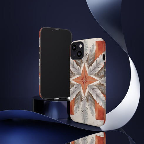 Silver Feather Compass - Impact Resistant Phone Case
